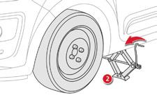 Practical information F Lower the vehicle fully. F Fold the jack 2 and detach it.