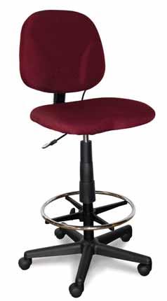 Black 2610 2660 SWIVEL TASK STOOL Inflatable lumbar support is orthopedically designed for