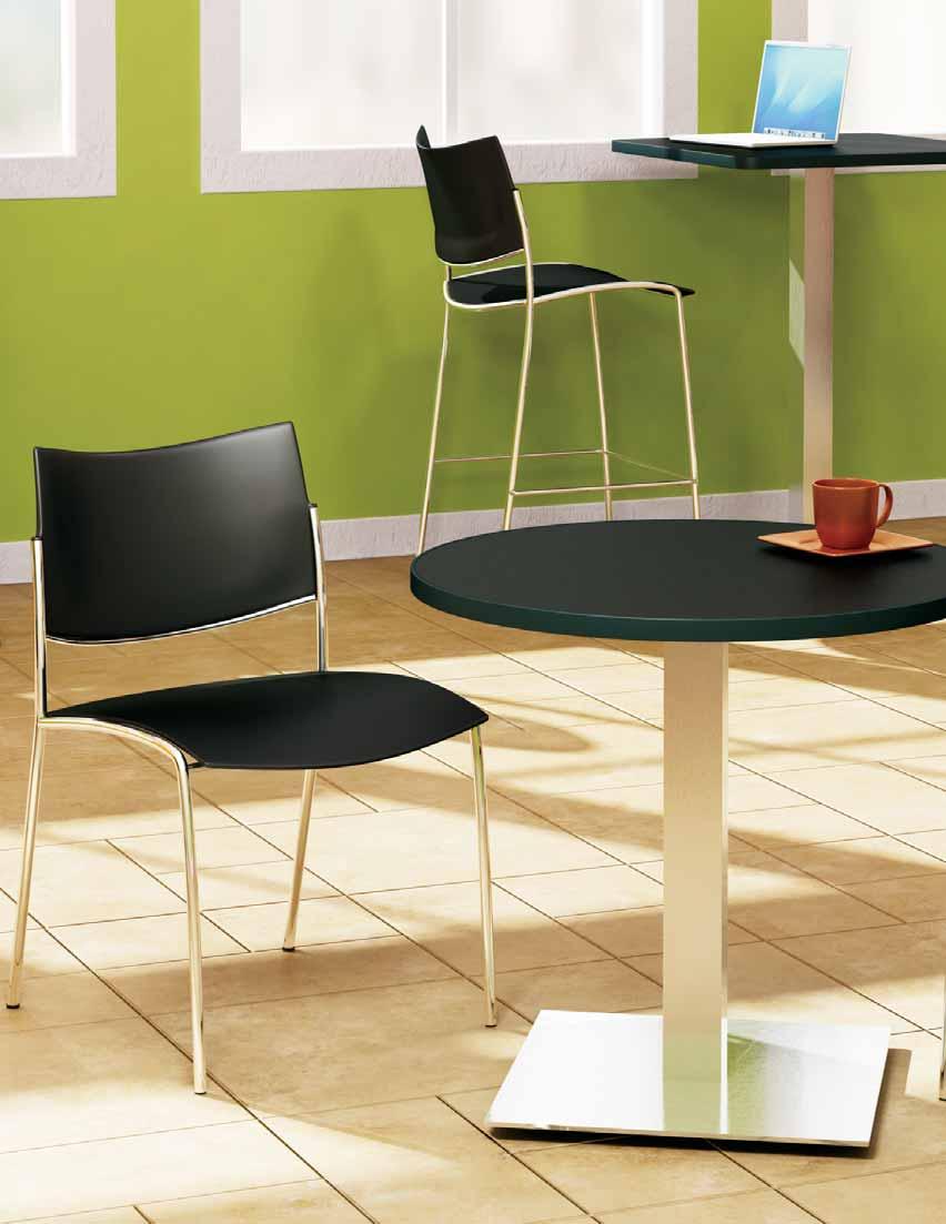 BISTRO SERIES S l h fo l Designed to complement our Bistro line of hospitality tables, Escalate and Bistro chairs are perfectly sized