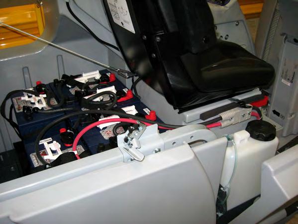 Electrical System 55 Battery Location The Batteries are located in the battery compartment behind the operator seat and underneath the recovery tank.