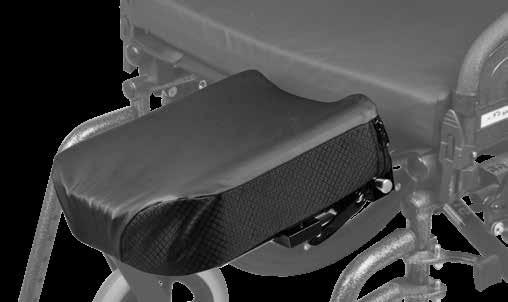 42 ACCESSORIES QUICK RELEASE AMP QUICK RELEASE AMP Amp support may be used with any wheelchair with a solid seat pan.