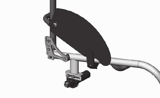 Top End Terminator Series 8 Options 8.1 Options Installing/Adjusting the Fold-in Sideguards Installing the Fold-in Sideguards 1. Place the clamp A around the wheelchair frame B. 2.