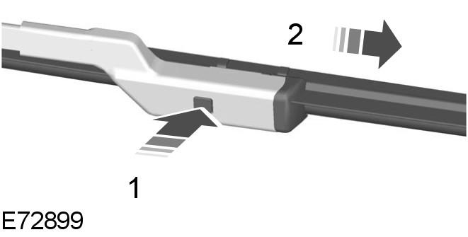 3. Install in the reverse order. Note: Make sure that the wiper blade locks into place. Changing the Rear Window Wiper Blade 3. Press and hold the wiper lever in position A within three seconds. 4.