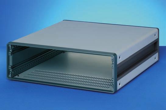 Case 2, 3 and 4 U Desk-top enclosure, prefitted, for individual assemly For ackplane mounting with insulation strips Ventilation slots in ase plate Delivery comprises (kit, item 1 and 2 assemled)