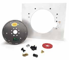 Specialty Adapter Plates GM Transmission to Chrysler/Ford Engine Adapter Kits TCI GM Transmission to Chrysler/Ford Adapter Kits are constructed from 1/4" or 1/2" 6061-T6 aluminum and measure 18" tall