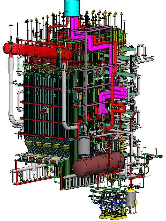 Biomass grate boilers OSr-60 ORAFTI CHILE OSr-60 Main boiler parameters: Steam capacity: 60 (70) t/h Steam