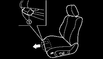 SSS1053 The lumbar support feature provides lower back support to the driver. Push each side of the adjustment switch as shown to adjust the seat lumbar area until the desired position is achieved.