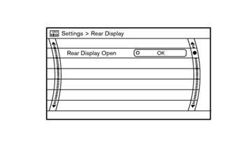 Models with touch screen Models without touch screen SAA2917Z SAA2079Z REAR DISPLAY settings (where fitted) The [Rear Display] screen will appear when pushing the <SETTING> button, selecting the
