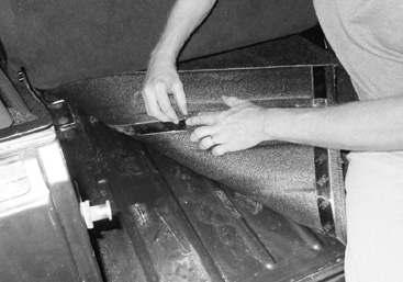 the underside of floor or cut out using your tie downs as a guide. (Fig. 12) 12.