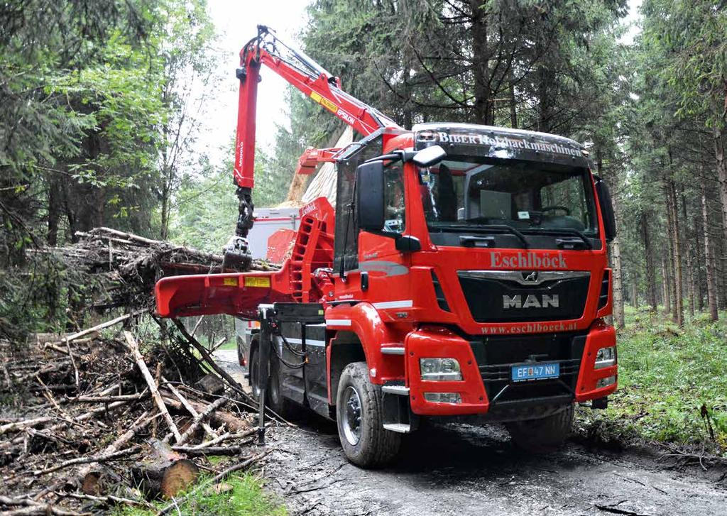 One cannot imagine the modern forestry industry without this piece of equipment, the mobile wood chipper based on a truck, powered directly by a PTO run off a high-performance vehicle engine.