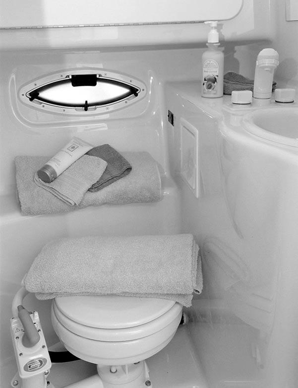 Chapter 2: Features/Systems Sink & Shower Drain Systems SHOWER HEAD/ SINK FAUCET NOTE: WATER PUMP SWITCH IN GALLEY MUST BE ON FOR HEAD FAUCET TO WORK.