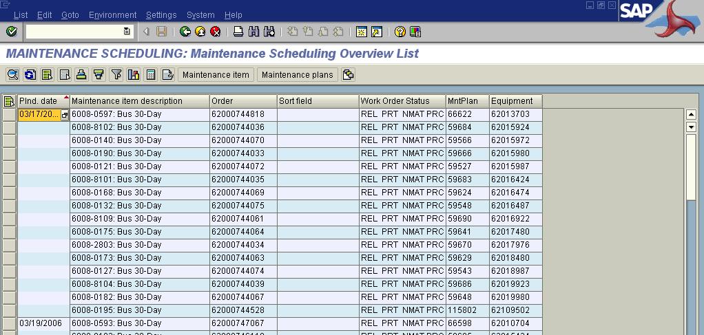 30-Day Inspection Scheduling School bus inspections are scheduled through NCDOT s Bus Systems Information Portal (BSIP). Inspect buses as they appear on the ZIP24 Maintenance Scheduling screen.