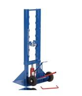 0 kg 107015 Cable drum lifter Hydraulic cable drum lifter small, portable drum lifter with hydraulic jack galvanized steel construction, 3-step height adjustment, max. drum-ø 1600 mm hydr.