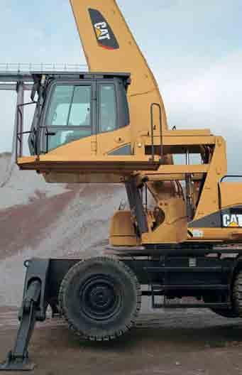The new design of the parallelogram hydraulic cab riser offers increased visibility as well