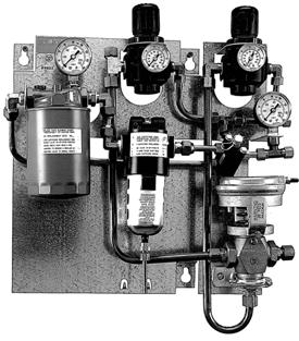 rates, and meets fire codes in mechanical equipment rooms. The filter combination removes both oil aerosols and vapors to provide clean, oil free air for pneumatic control systems.