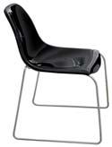 Day Dream Design: Archirivolto Black / White Chrome 400 Day Dream chair - solid coloured seat in polycarbonate. Sledge base.