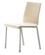 Zentio Leg frame - square Alu grey RAL 9006 Chrome Satin 1101 Zentio chair - teknopolymer seat - White, BI Stacks 12 1162 Zentio chair - veneered seat - Zebrano veneer, ZB - Bleached oak veneer, RS -