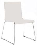 Zentio Sledge base Alu grey RAL 9006 Chrome Mat chrome 1158 Zentio chair - teknopolymer seat - White, BI Stacks 8 1168