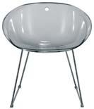 Gliss Design: Archirivolto Sledge base Chrome 920 Gliss chair - Seat in Teknopolymer Solid coloured seat -