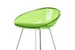 Gliss Design: Archirivolto Sledge base Chrome 906 / 902 Gliss bar stool - seat in acryl 906 - seat height 76 cm