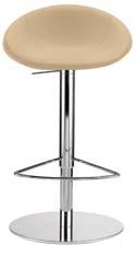 Gliss Design: Archirivolto Height adjustable with foot rest chrome 970 Gliss bar stool - seat in acryl.