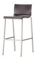 Kuadra Design: Archirivolto Chair legs / frame: square Chrome Satin 1326 / Kuadra bar stool - veneered seat 1322 1326 - seat height 80 cm (chair height 103 cm) 1322 - seat height 65 cm (chair height