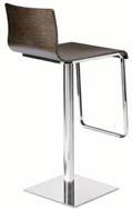 Kuadra Design: Archirivolto Swivel with footrest Chrome Satin 4408 Kuadra bar stool - veneered seat Swivel and footrest - Zebrano natural veneer, ZBN - Bleached oak veneer, RS - Wenge (stained oak) W