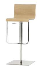 Kuadra Design: Archirivolto Height adjustable with swivel and foot rest Chrome 4409 Kuadra bar stool - veneer seat Fitted with swivel, height adjustment and foot rest - Zebrano natural finer, ZBN -
