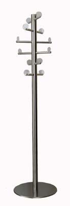 Voila Brushed Stainless Steel 5130 Voila coat stand - brushed stainless steel 12 Hooks