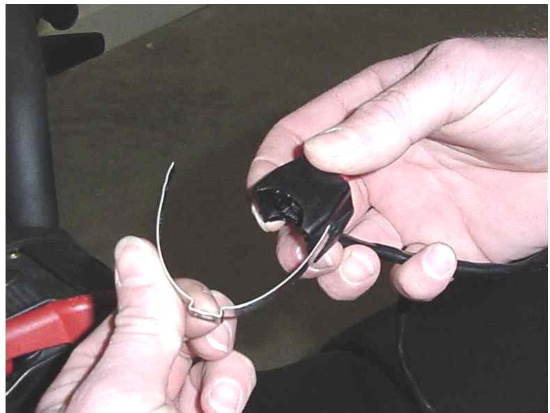 shown below: 1. Using pliers, bend a hook into one end of the clamp. 2.