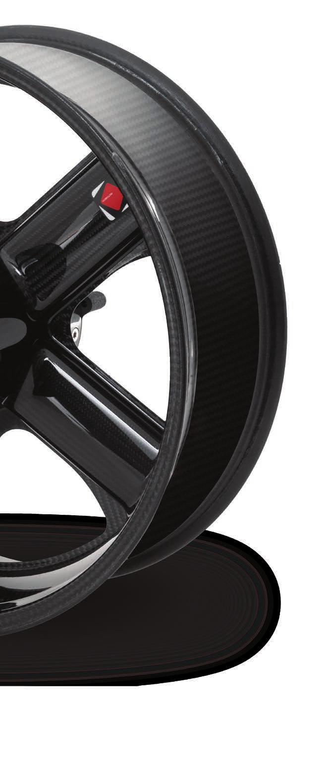 ONE-PIECE HOLLOW CARBON CAST The shape, structure and dimensions of each wheel are defined by highly precised