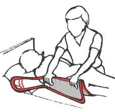 Lift and movement to and from bed Lift from bed Fold the Molift Easy sling as indicated above before use.
