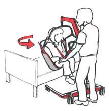 Position the legs under the bed with the suspension over the user. Be careful not to lower the suspension too low touching the user.