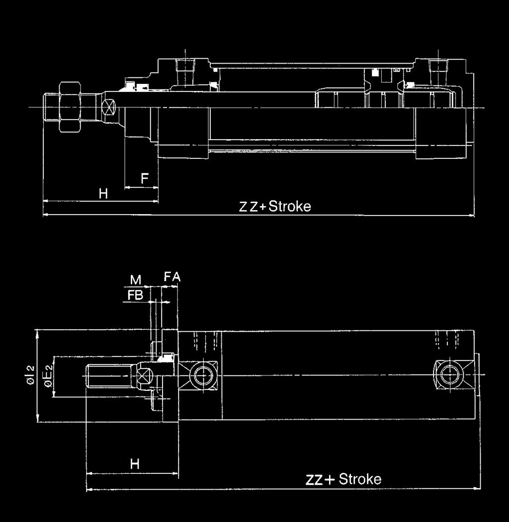 6-8 to -1) In case of long stroke ZZ 129 147 17 17 *On the axial foot style and the front flange style, the installation bracket is wedged and bolted between the and the *scraper hardware at the time