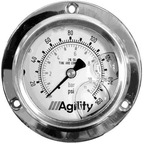 to ambient temperature the pressure will be at the maximum allowable limit of 3600 psi. Figure 11 Low Pressure Gauge The low pressure gauge is located downstream of the pressure regulator.