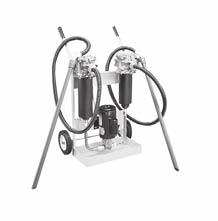 Hydraulic Portable oil Filtration Cart general description: Assembled on two-wheel hand cart with oil drip pan.