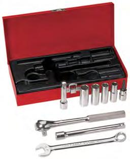 Socket Wrench Sets 9-Piece 3/8" Drive D Socket Wrench Set 20-Piece 3/8" Drive Socket Wrench Set Special tool selection for telephone work on cable enclosures and pole hardware.