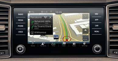 Whether you want to select and listen to music on your smartphone or receive turn-by-turn directions, selected apps are mirrored and can be controlled via the KODIAQ's