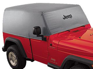 82210320 0 Vehicle Cover, Cab Weather-resistant high quality nylon cap in lack or Silver fits snugly over your Wrangler`s hard or soft top.