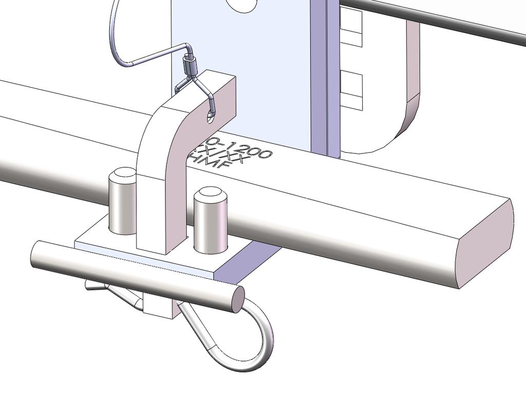 20. Once the spring bar is resting securely on the lift bracket insert the L retaining pin into the square hole and secure with the hair pin clip.
