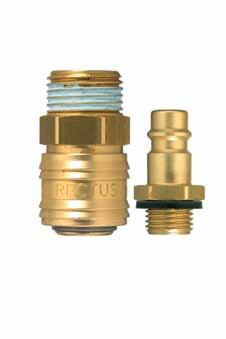 Rectus Rectus Series 26K - DN 7.2 European standard industrial profile. Universal brass coupling. Ergonomic sleeve design prevents dirt on the valve body. Series 26 plugs in brass.