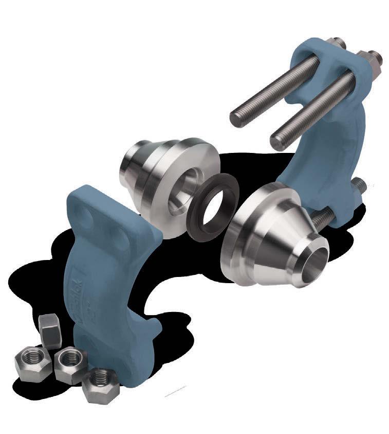 Typically, several Vector Techlok joints can be installed in the time it takes to assemble a single standard ANSI or API flange.