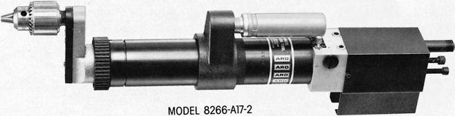 ARO AMT Catalog_new_BW.qxd:20001893 Catalog 9/17/07 6:15 PM Page 16 Pneumatic Self-Feed Offset Drills ARO Automatic Offset Drills are offered to accommodate unusual part or fixture configurations.