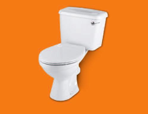 Close coupled toilet with push button, 550mm washbasin