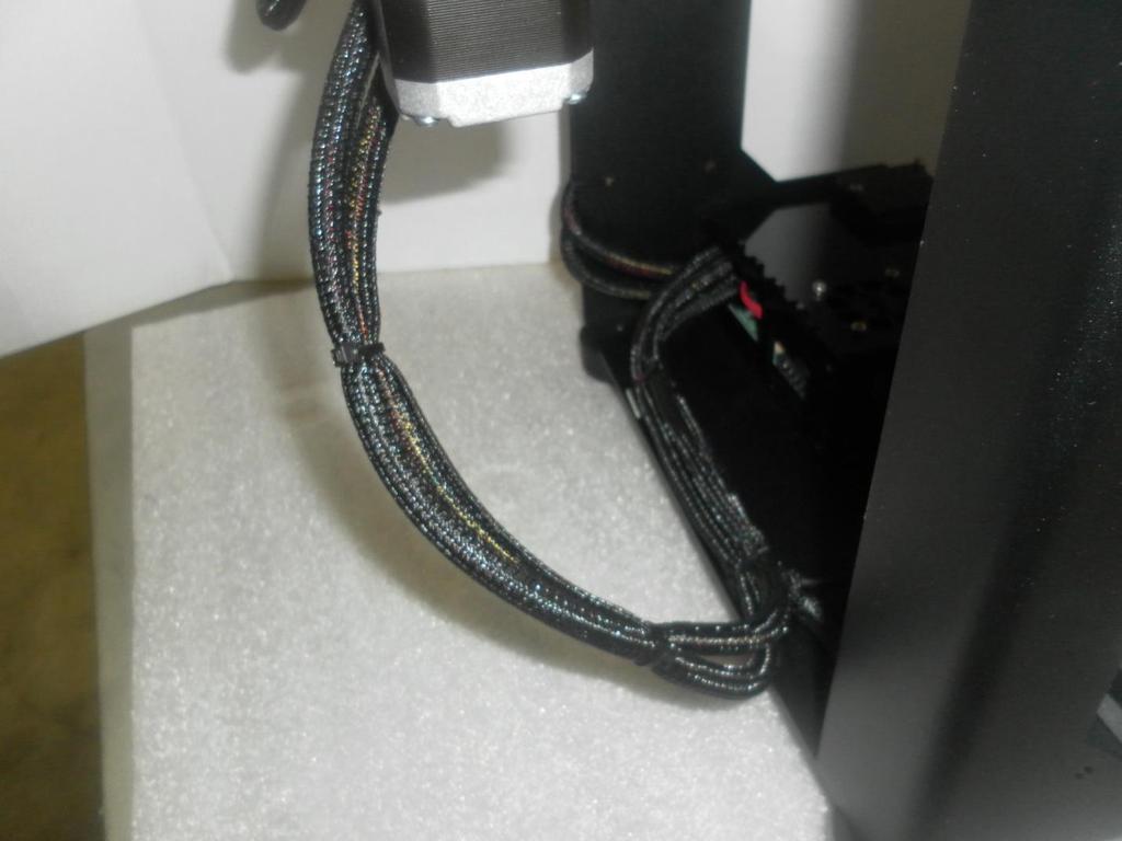 Cable tie Wiring Harnesses 4 and 5 together as shown below. Move the Z platform up and down to ensure there is enough slack in the harness. If not, reposition the harness until there is enough slack.