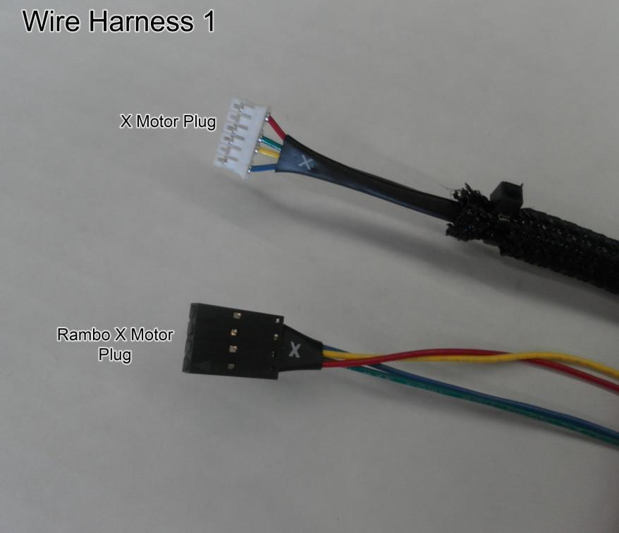 Wire Harness 1 - Connects X Motor X Motor Plug is connected to the X Motor