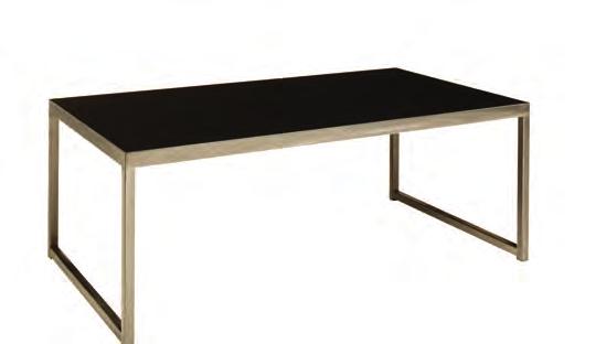 table Glass/Black Steel 82025