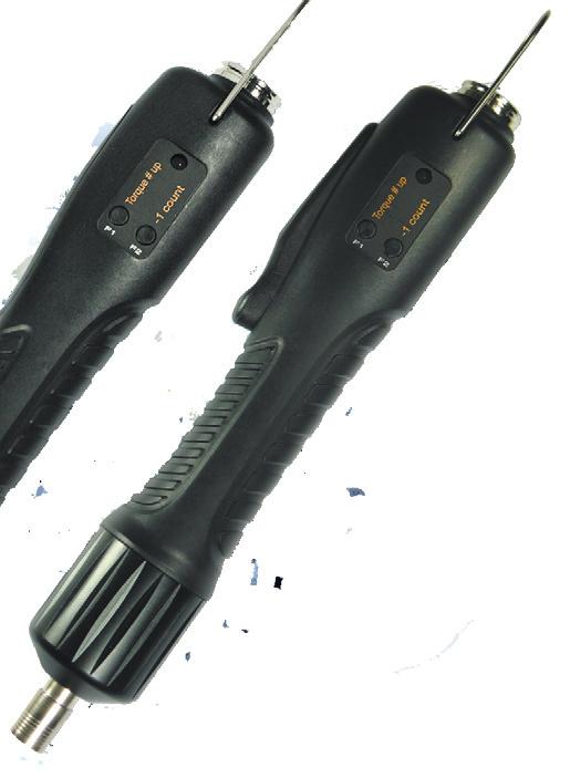 DC Controlled screwdrivers HD Series 0,25 to 4,4 NM Brushless DC motor (service free) ESD free by body grounding Torque repeatability ~ 7% Inside memory chip for tool data and recognition Built - in