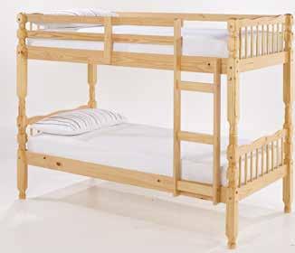 Pine Beds Melissa Bunk Honey stain finish 3 0 solid Pine bunk beds with turned spindles.