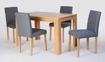 FentonTable & Bench Robust furniture in Solid rubberwood with brown PU leather seats.